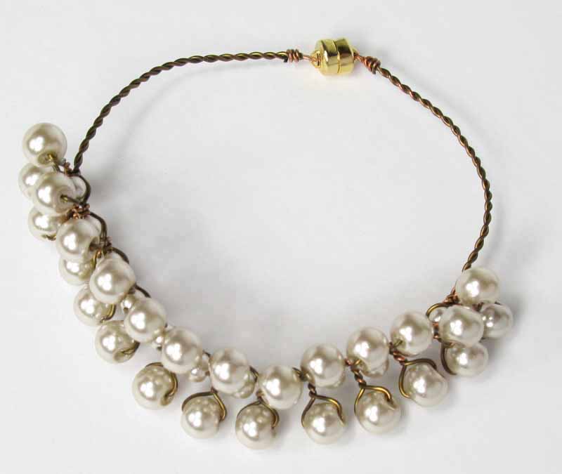 Almond Pearl Wrapped Bracelet